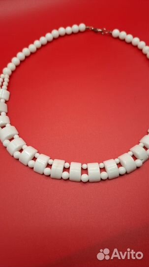 Бусы Белый агат