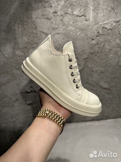 Кеды Rick Owens Ramones low кожаные