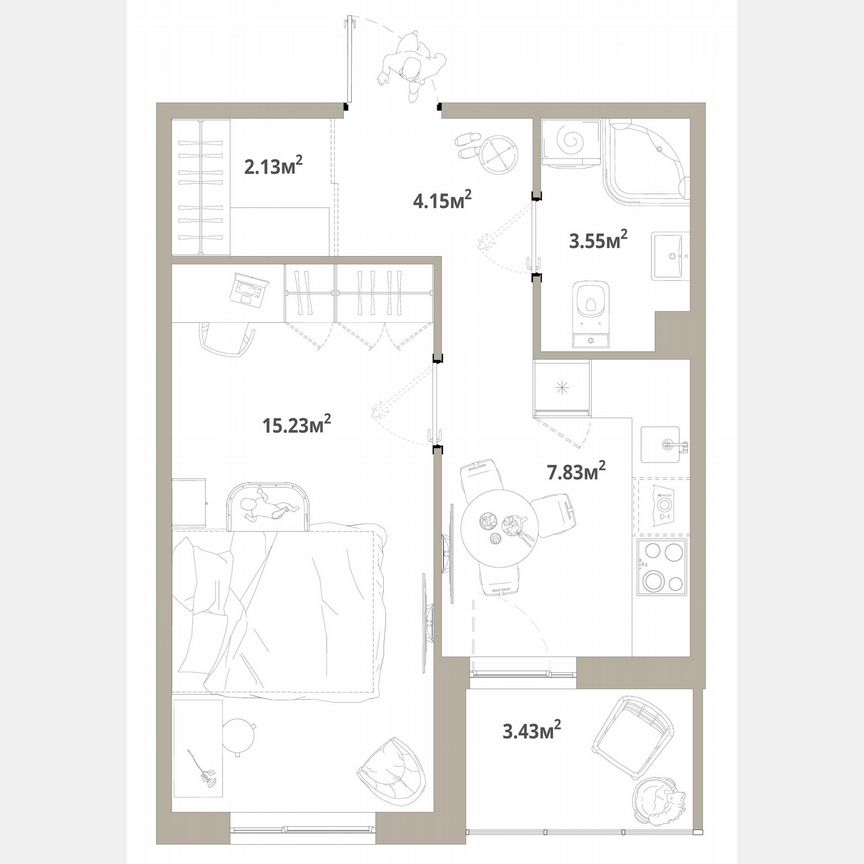 1-к. квартира, 34,6 м², 11/12 эт.