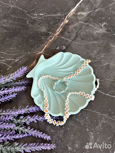 Подставка для украшений из гипса, ракушка