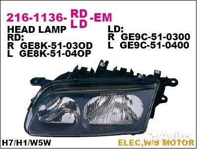 Depo 216-1136R-LD-EM Фара передн прав с эк mazda 6