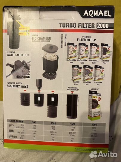 Внутренний фильтр aquael turbo filter 2000