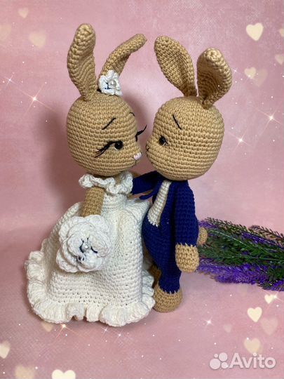 Жених и невеста зайцы ручной работы