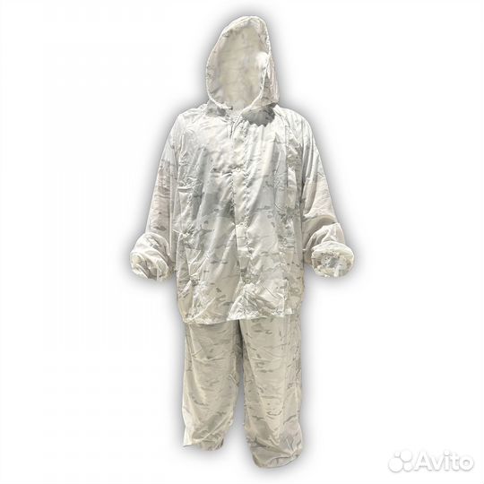 Маскхалат зимний Белый мульт. (60-62, L) с подтяжк