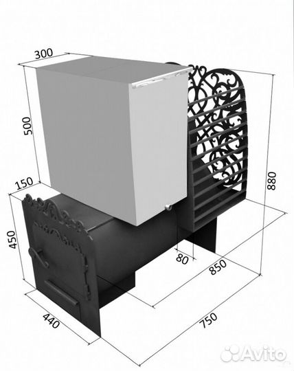 Печь банная из трубы 8мм