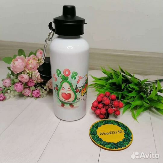 Спортивная бутылка для воды с принтом