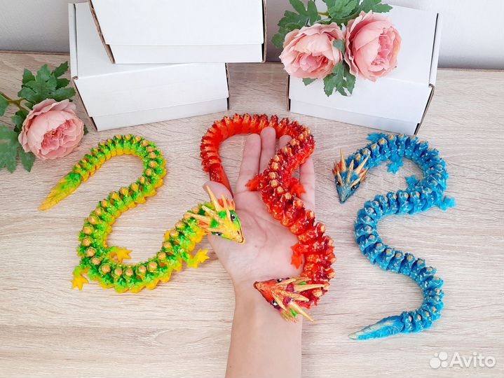Дракон подвижный 3Д игрушка