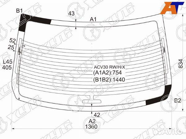 Стекло заднее toyota camry