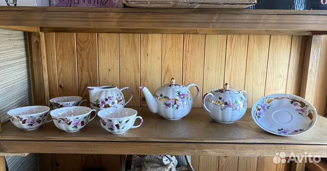 Сервиз чайный Дулево Багульник - Сирень фарфор 1с
