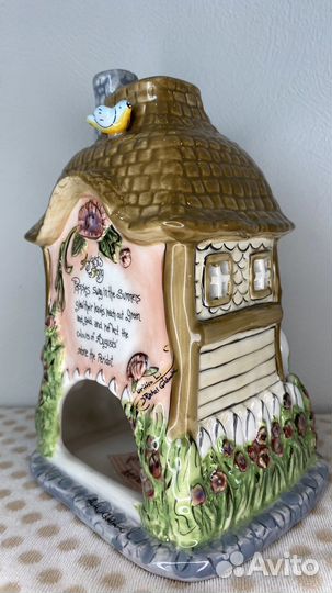 Домик подсвечник керамический