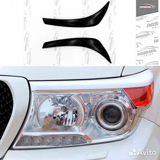 Накладки на передние фары для Toyota LC 200