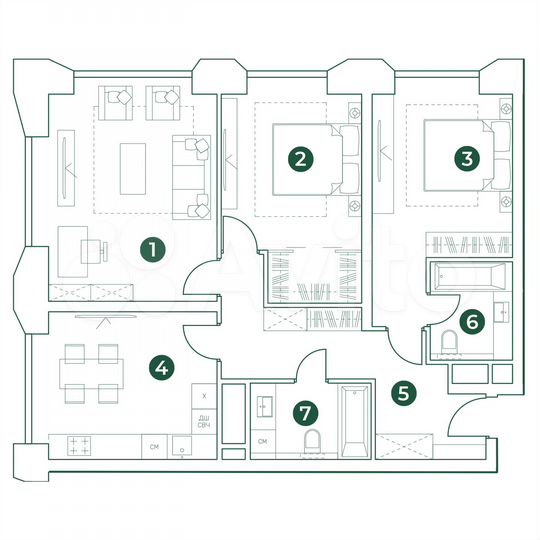 3-к. квартира, 93,2 м², 22/31 эт.