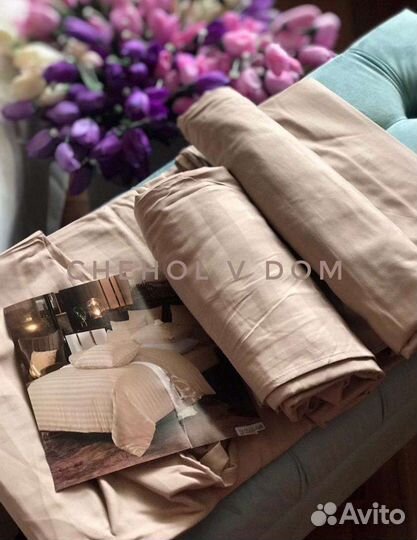 Белье постельное страйп сатин евро