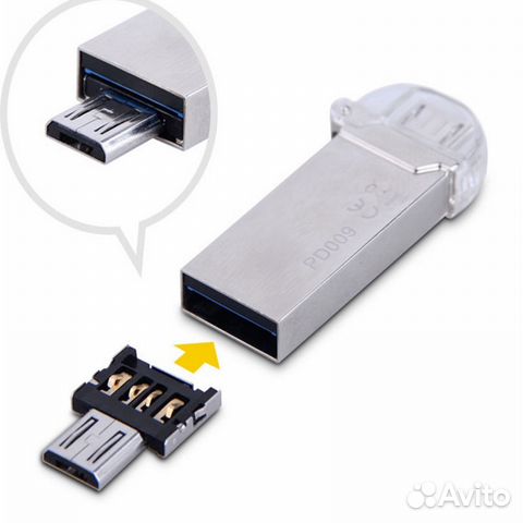 OTG адаптер для подключения флешки к телефону 2шт