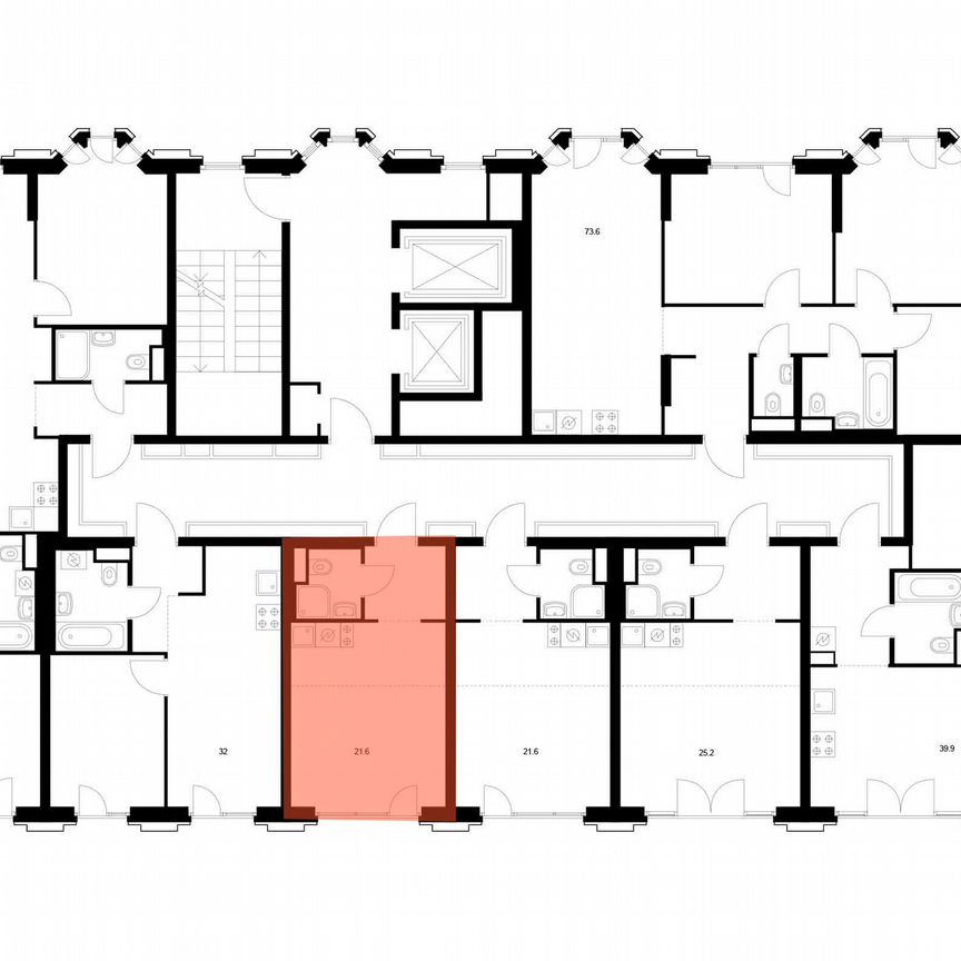 Квартира-студия, 21,6 м², 2/16 эт.