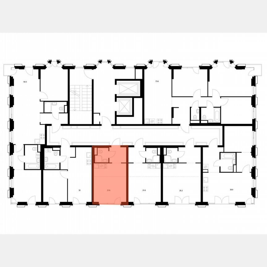 Квартира-студия, 21,6 м², 2/16 эт.