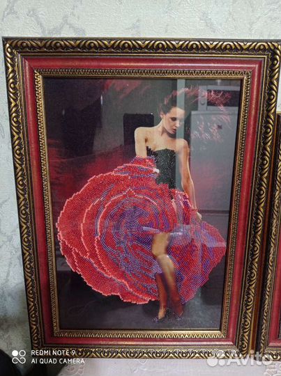 Картина, вышитая бисером. Ручная работа