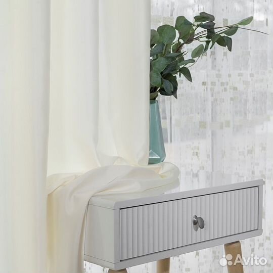 Шторы Адора жемчужный новые на окна пошив