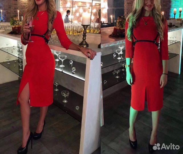 Платье красное