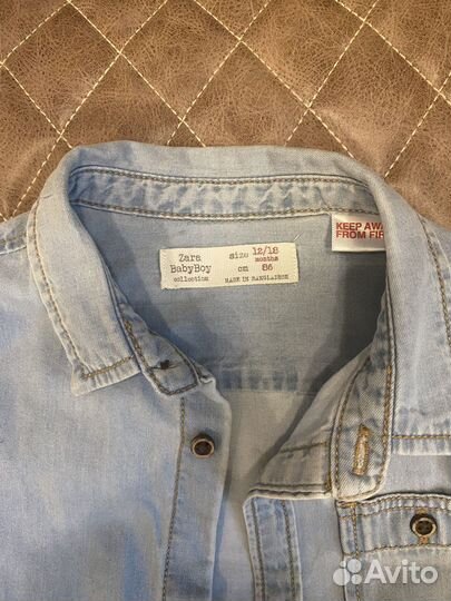 Джинсовая рубашка для мальчика 86