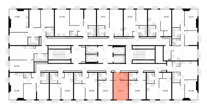 Квартира-студия, 19,7 м², 23/33 эт.