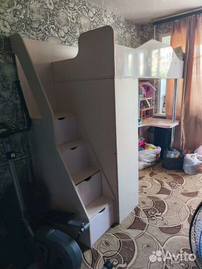 Кровать чердак детский угловой