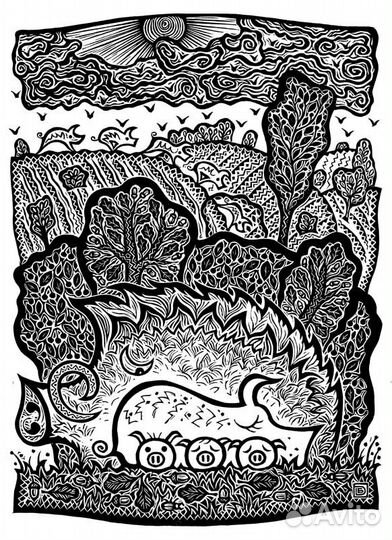 Линогравюры Дениса Булавинцева