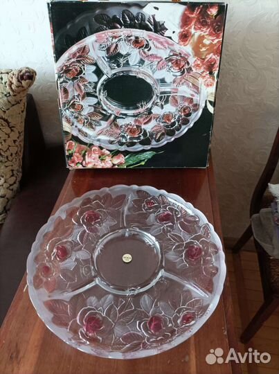 Менажница из цветного стекла, Япония новая