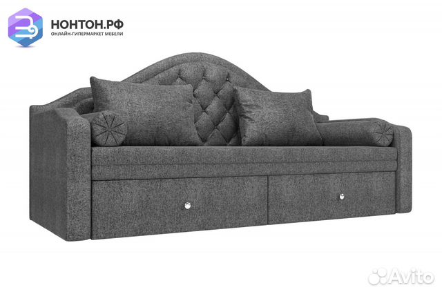Диван софа выкатной Сойер рогожка серый
