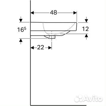 Geberit 500.253.01.1 Раковина подвесная