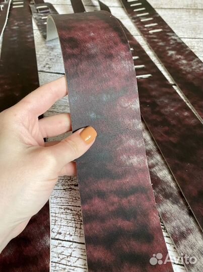 Ремень для гитары ручной работы «красный гранж»