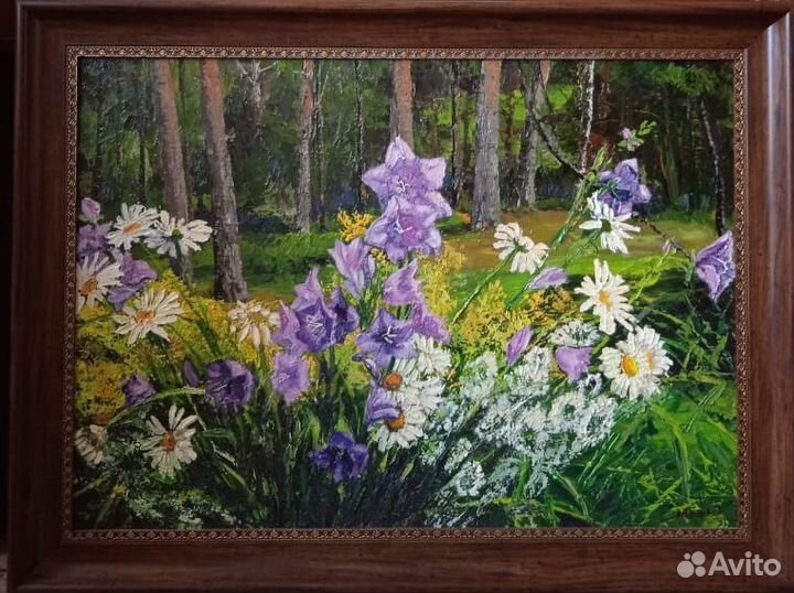 Картина маслом на холсте - цветы