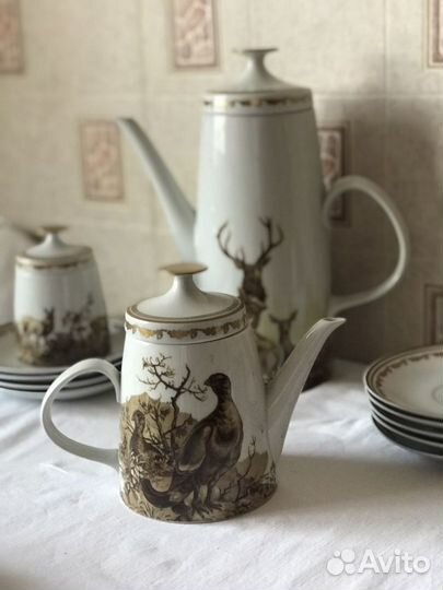 Чайно кофейный сервиз «Охота“ Lichte, ГДР