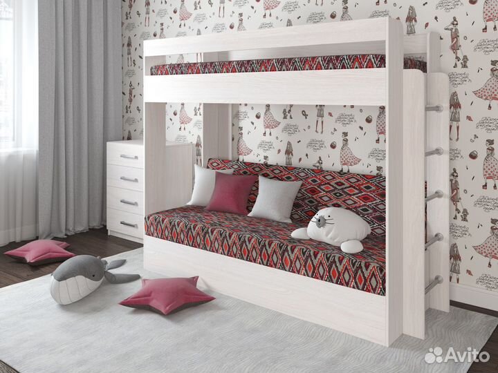 Кровать двухъярусная с диваном Лаворо