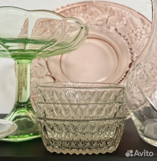 Посуда цветное стекло винтаж СССР