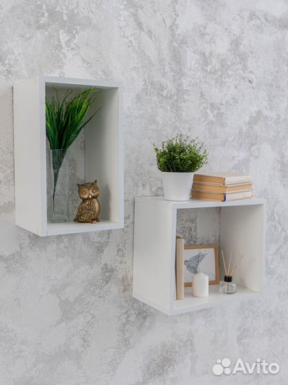 Полка настенная белая 2 шт