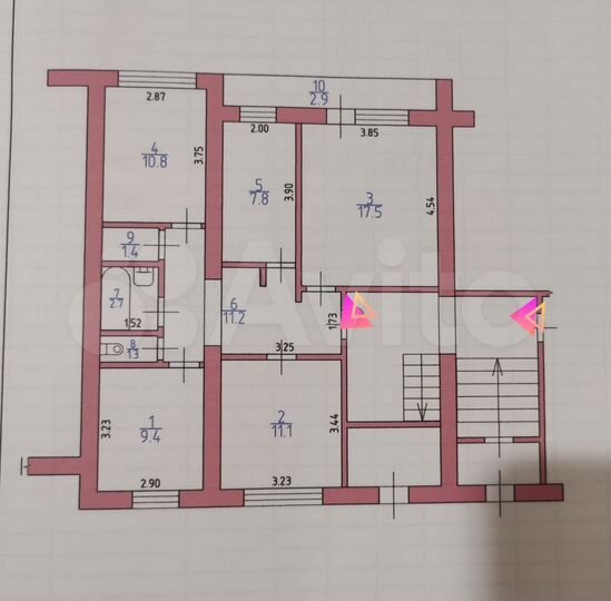 4-к. квартира, 73,2 м², 1/5 эт.