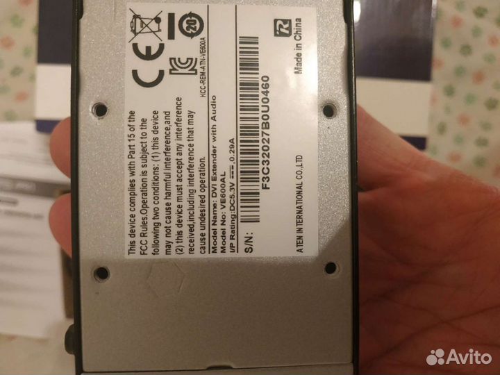 Удленитель dvi и аудио aten VE600A