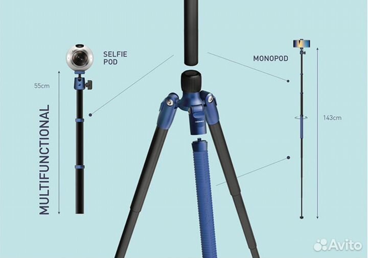 Штатив Momax Tripod Hero Синий