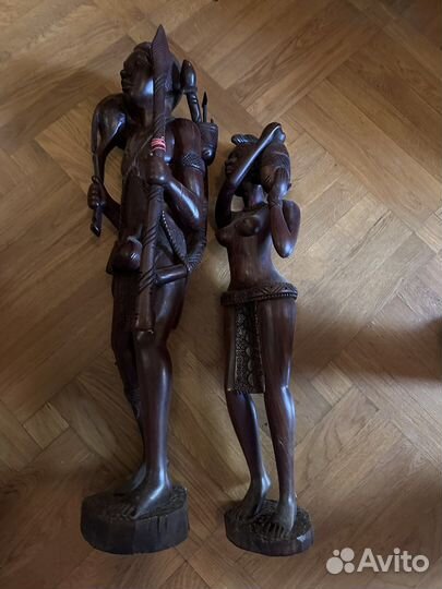 Африканские статуэтки, дерево, пара