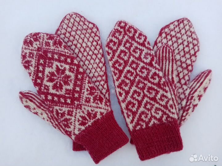 Варежки натуральная шерсть