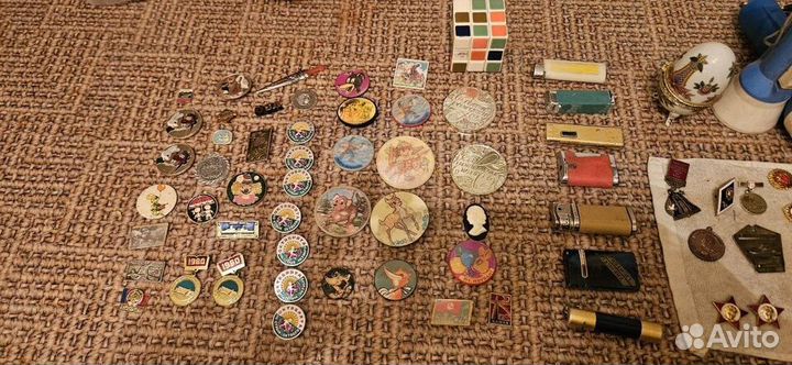 Значки фонари статуэтки графин и барахолка из СССР