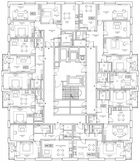 3-к. квартира, 85,1 м², 18/25 эт.