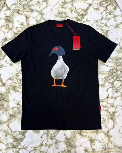 Футболка hugo boss duck print гусь