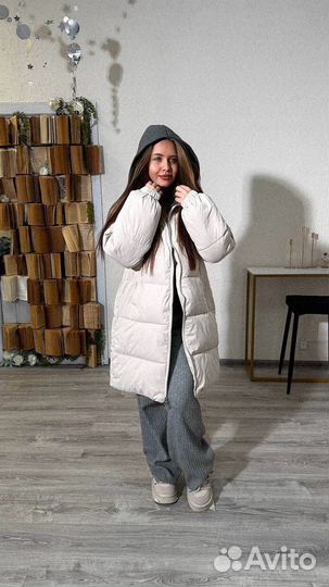 Пуховик женский длинный оверсайз