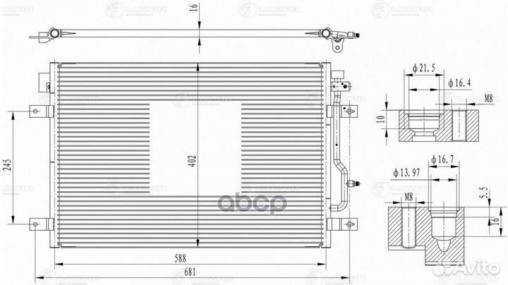 Конденсер audi A4 00/А6 97- lrac1809 luzar