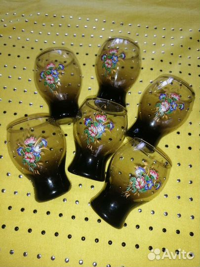 Стопки цветное стекло винтаж