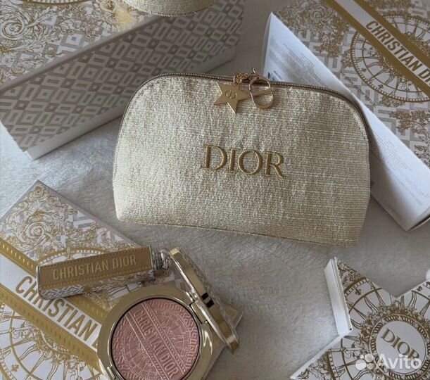 Косметичка Dior золотая