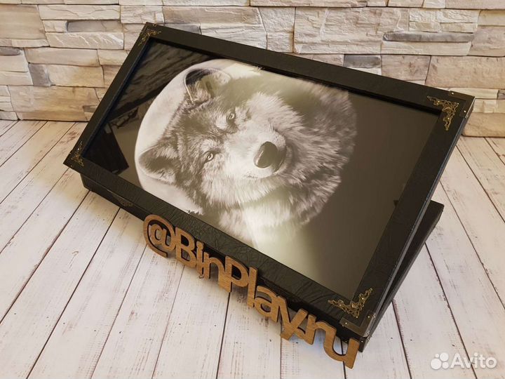 Нарды со стеклом Волк