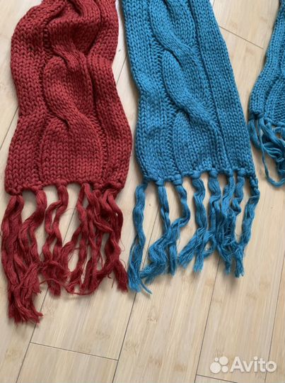 Комплект шапка и шарф, 2 цвета, для двойни